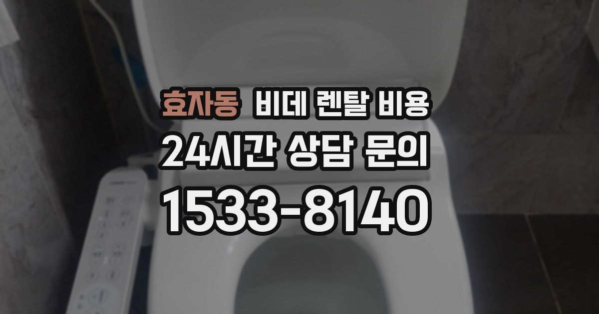 효자동 비데 렌탈 비용