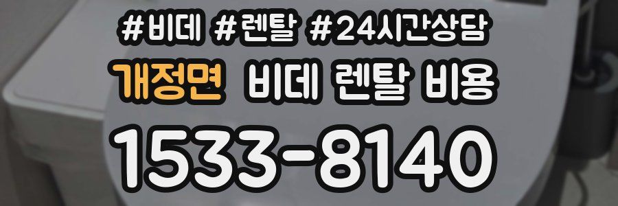개정면 비데 렌탈 비용