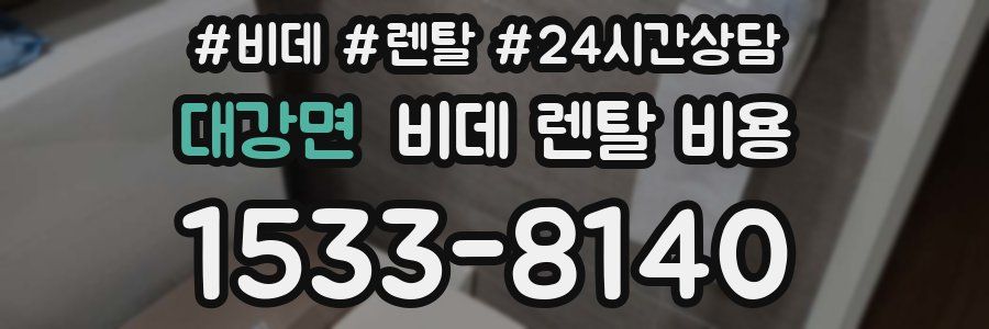 대강면 비데 렌탈 비용