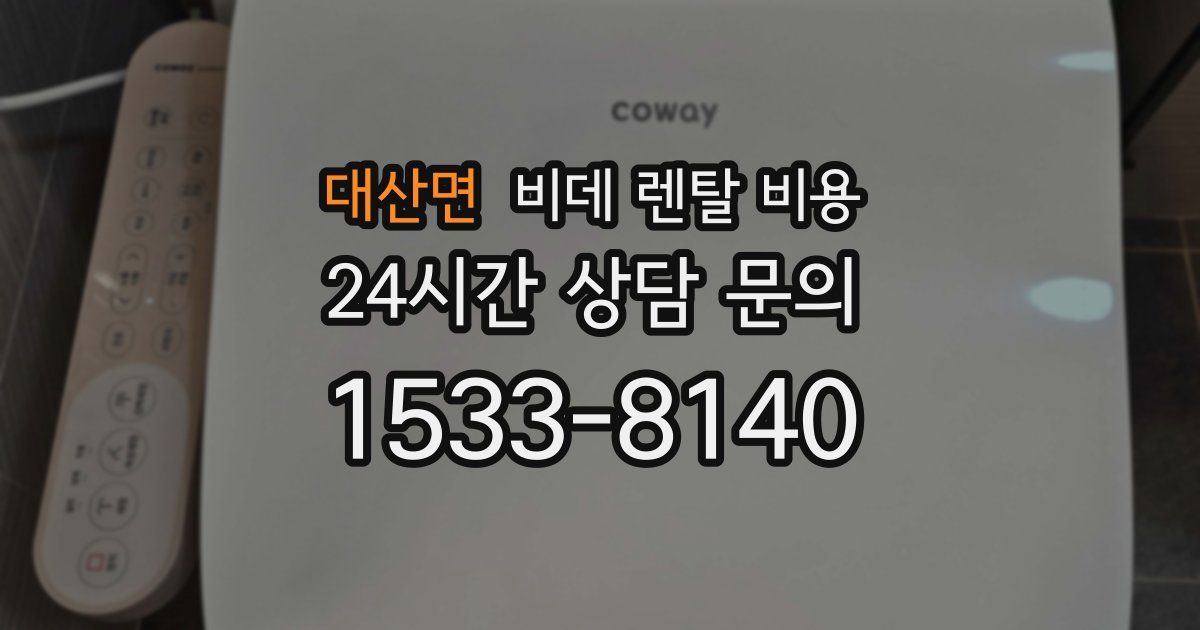 대산면 비데 렌탈 비용