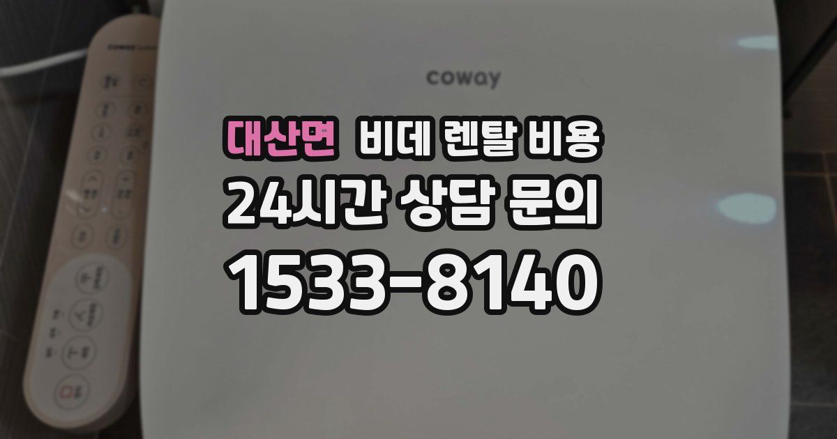 대산면 비데 렌탈 비용
