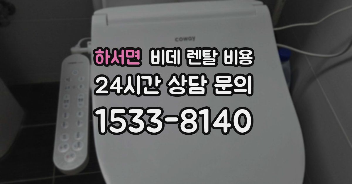 하서면 비데 렌탈 비용