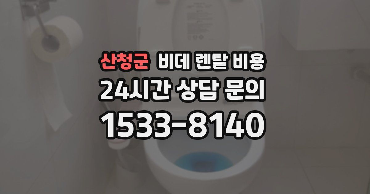 산청군 비데 렌탈 비용
