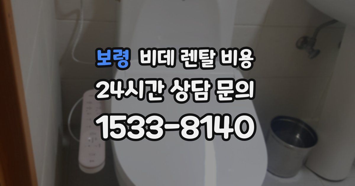 보령 비데 렌탈 비용