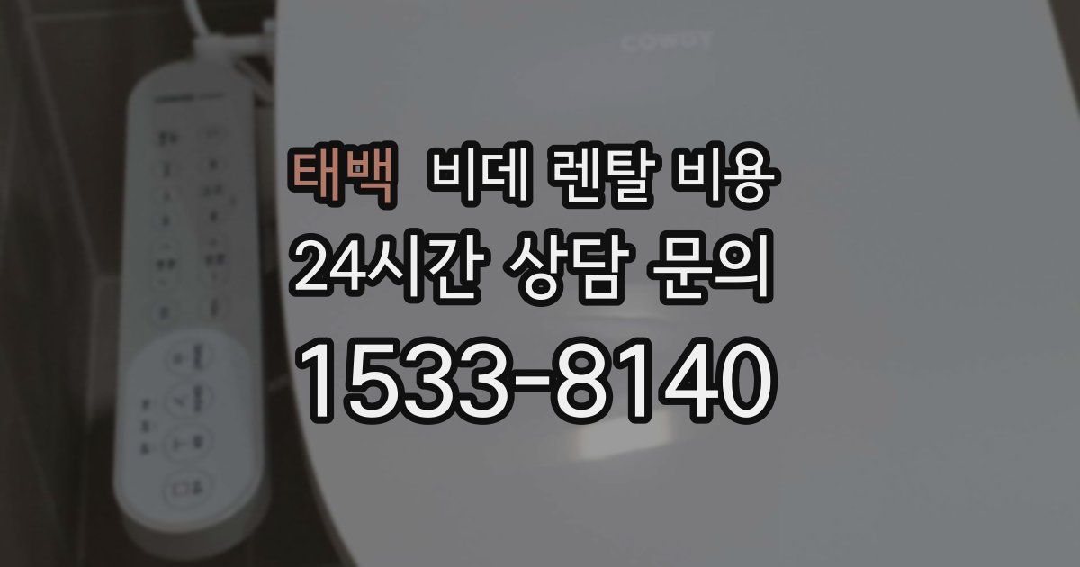 태백 비데 렌탈 비용