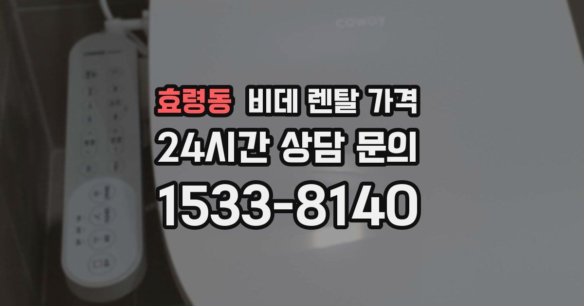 효령동 비데 렌탈 가격