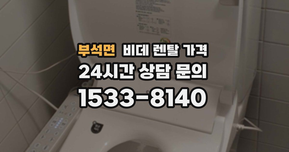 부석면 비데 렌탈 가격