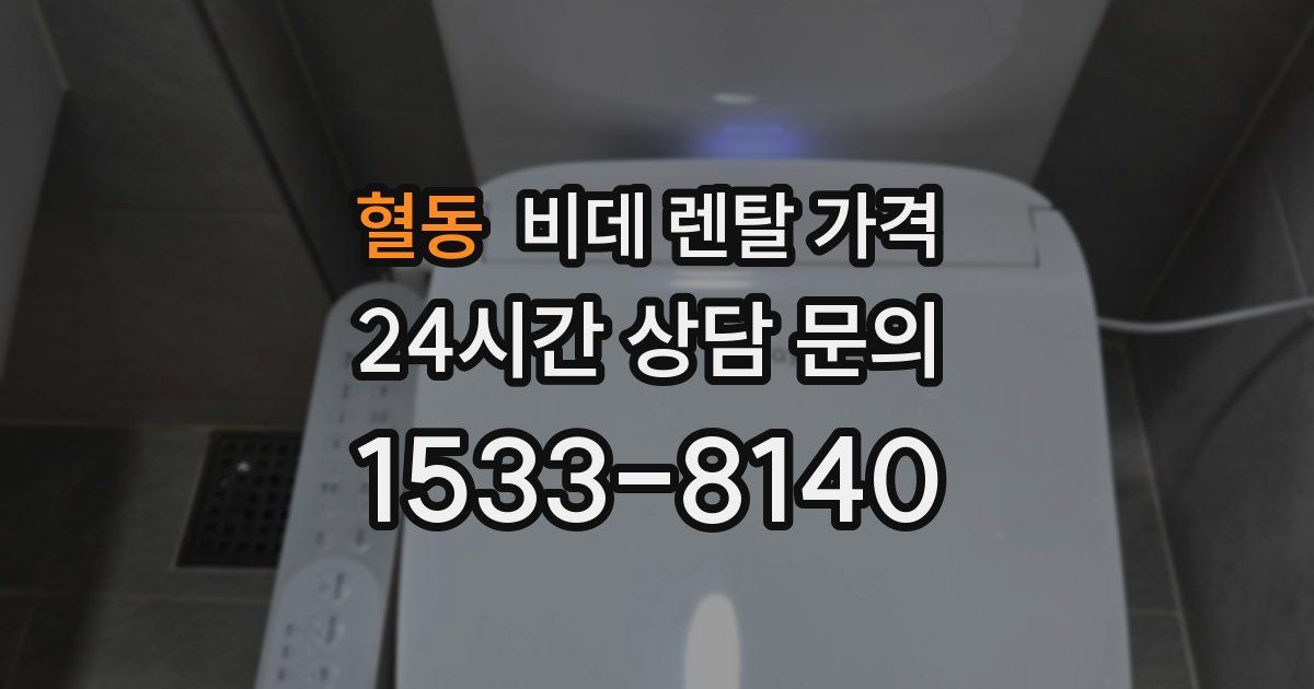 혈동 비데 렌탈 가격
