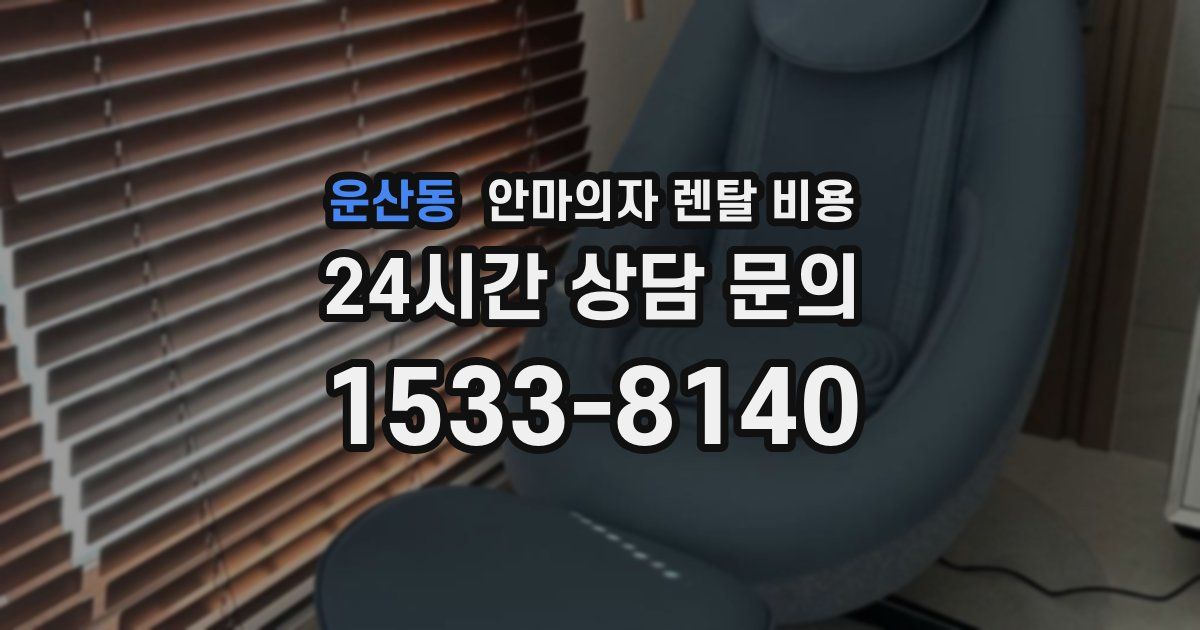운산동 안마의자 렌탈 비용