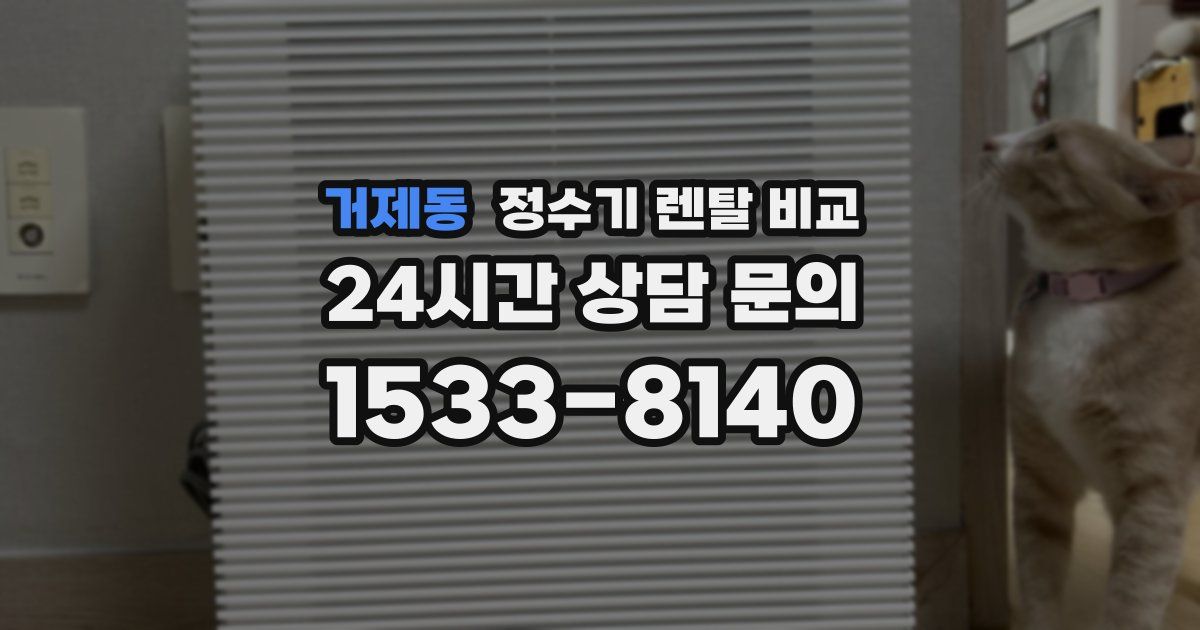 거제동 정수기 렌탈 비교