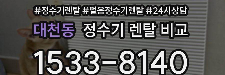 대천동 정수기 렌탈 비교