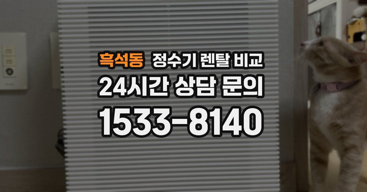 흑석동 정수기 렌탈 비교