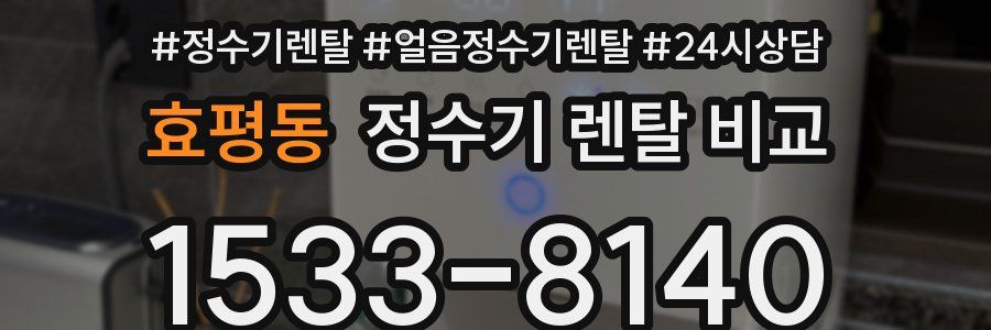 효평동 정수기 렌탈 비교