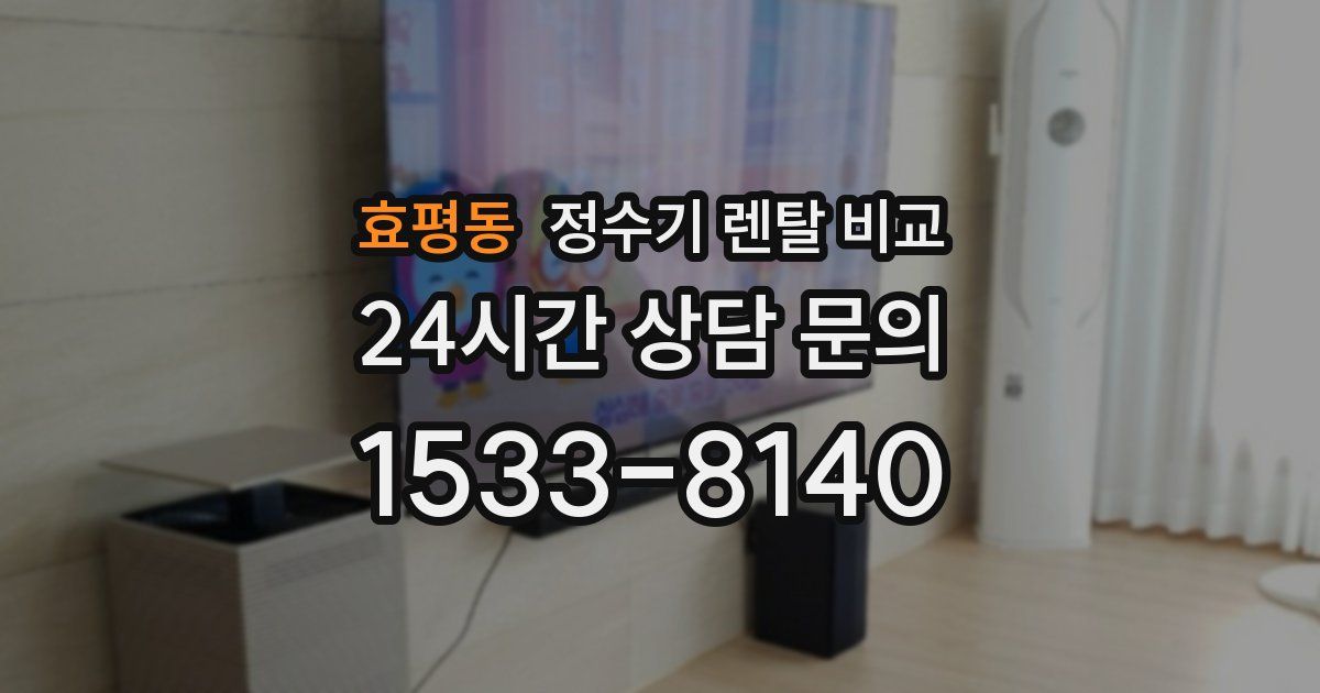 효평동 정수기 렌탈 비교