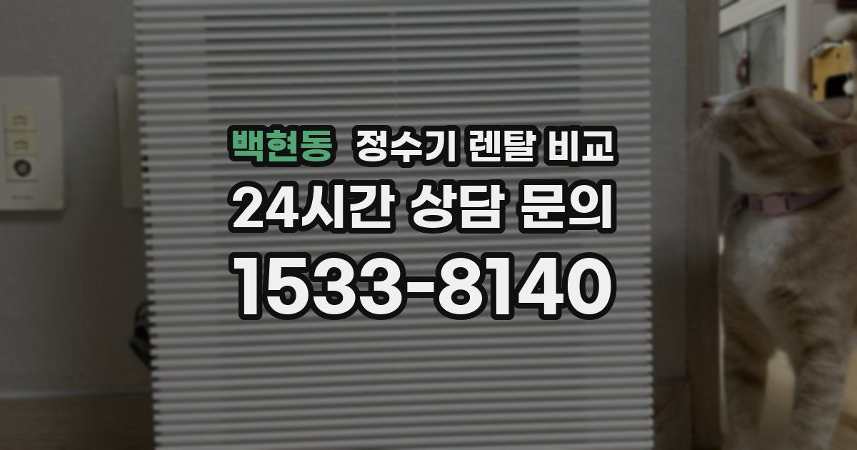 백현동 정수기 렌탈 비교
