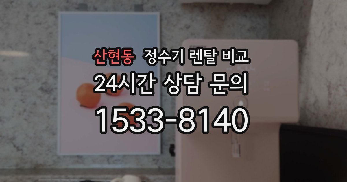 산현동 정수기 렌탈 비교