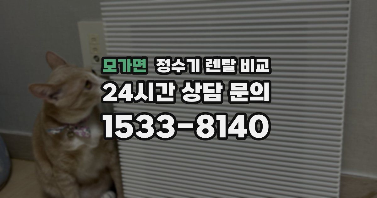 모가면 정수기 렌탈 비교