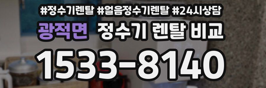 광적면 정수기 렌탈 비교
