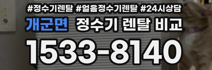개군면 정수기 렌탈 비교