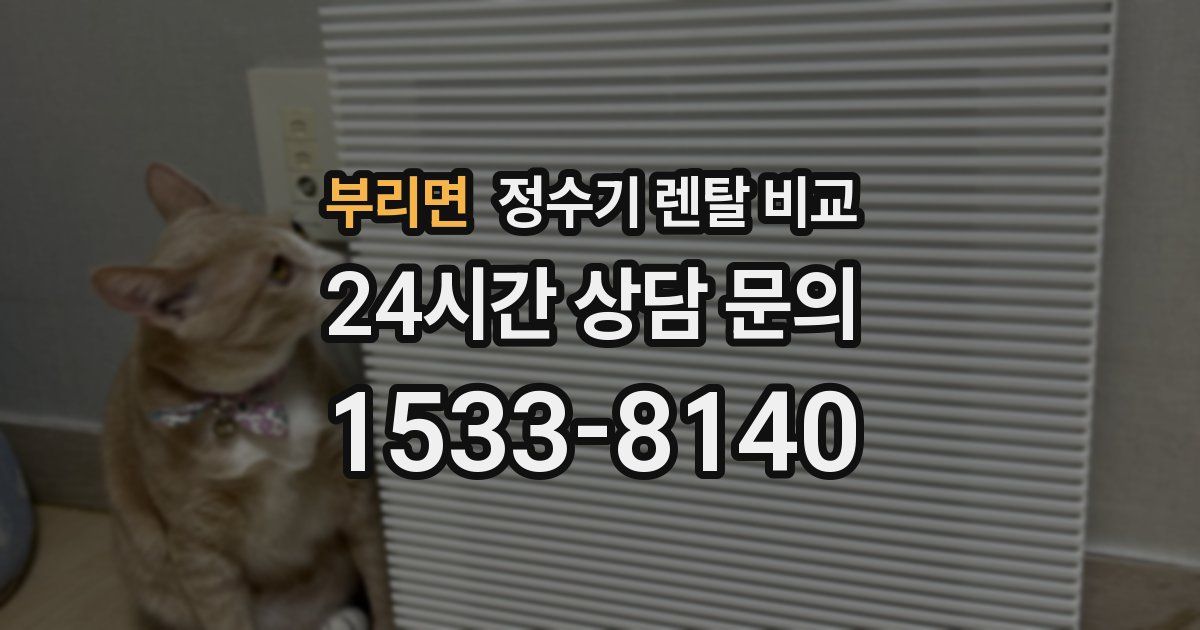 부리면 정수기 렌탈 비교