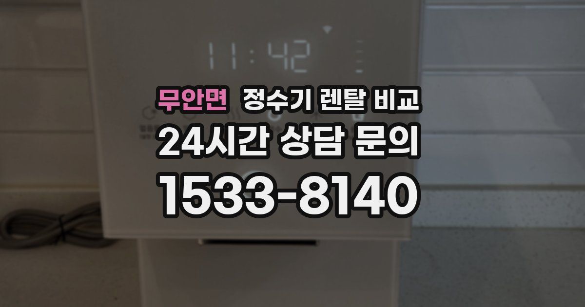 무안면 정수기 렌탈 비교