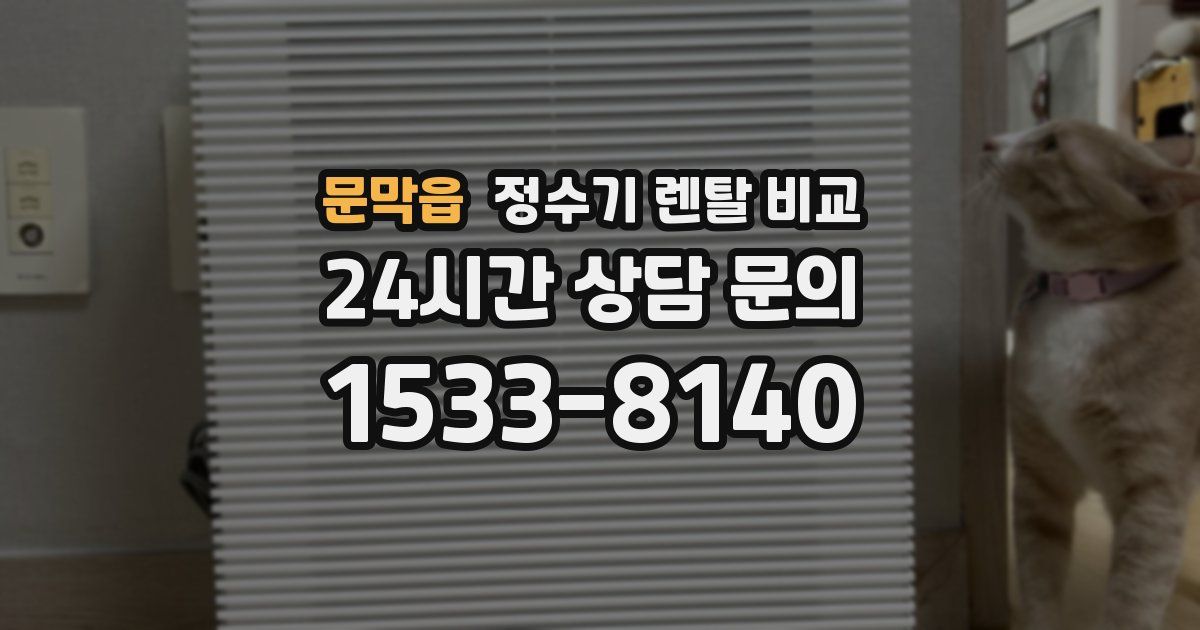 문막읍 정수기 렌탈 비교