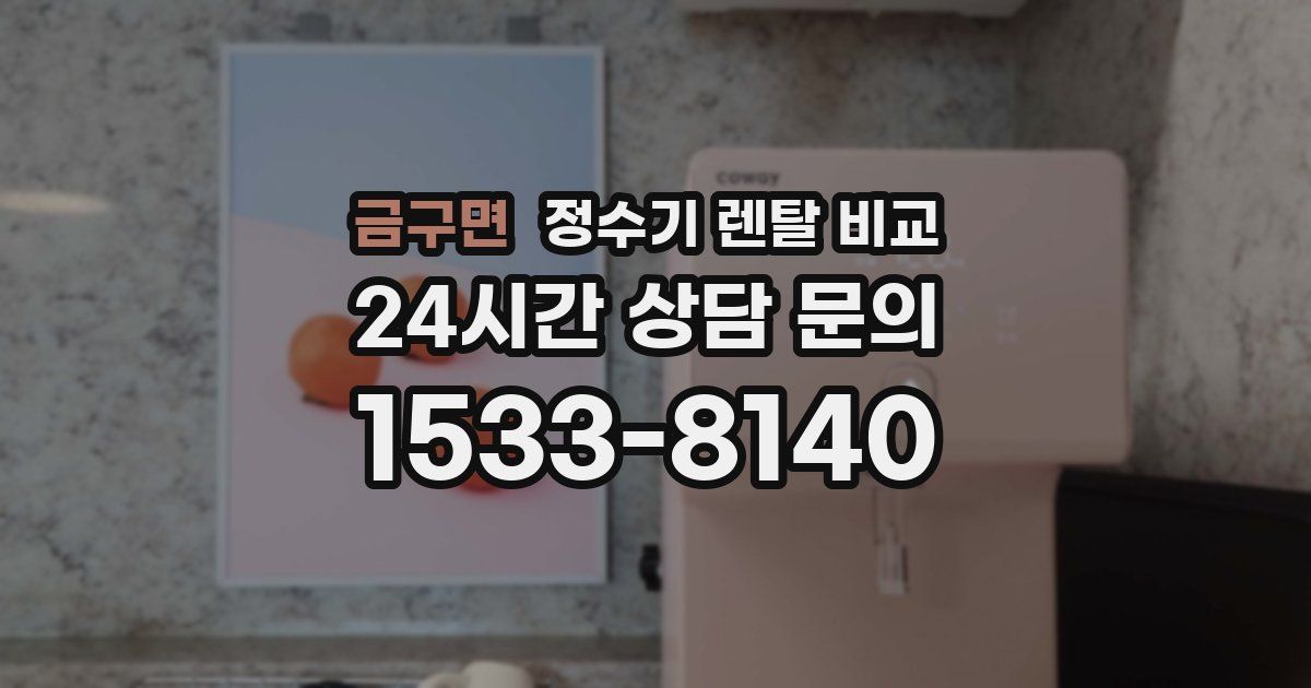 금구면 정수기 렌탈 비교