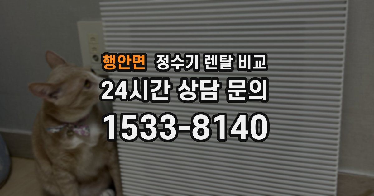행안면 정수기 렌탈 비교