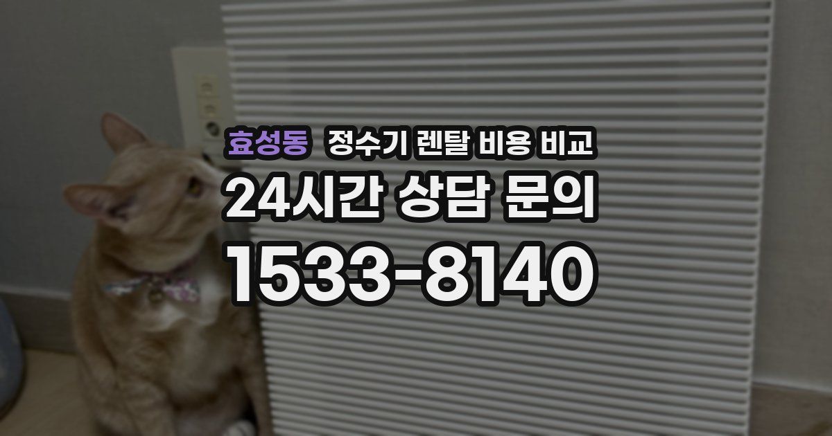 효성동 정수기 렌탈 비용 비교