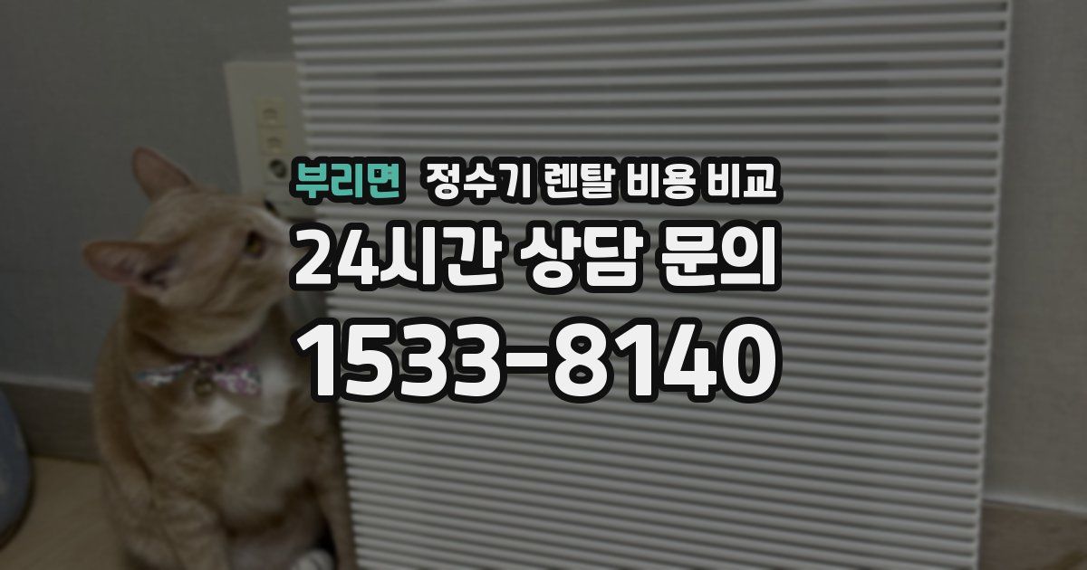 부리면 정수기 렌탈 비용 비교