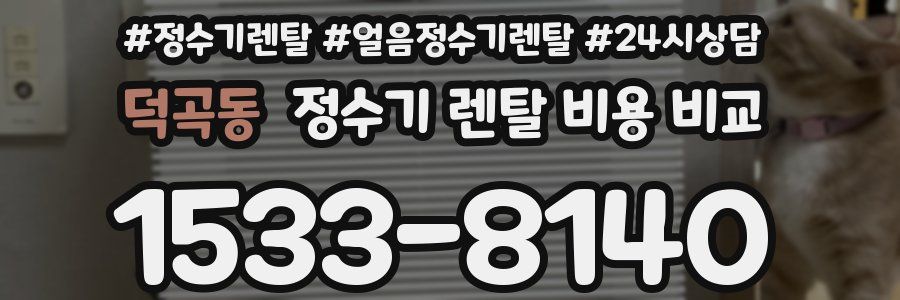 덕곡동 정수기 렌탈 비용 비교