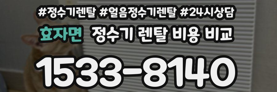 효자면 정수기 렌탈 비용 비교