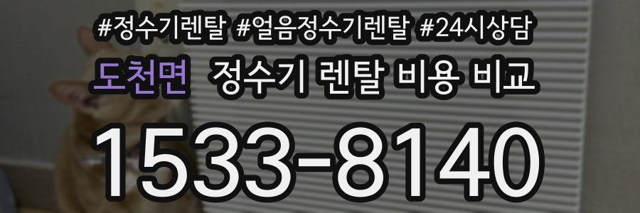 도천면 정수기 렌탈 비용 비교