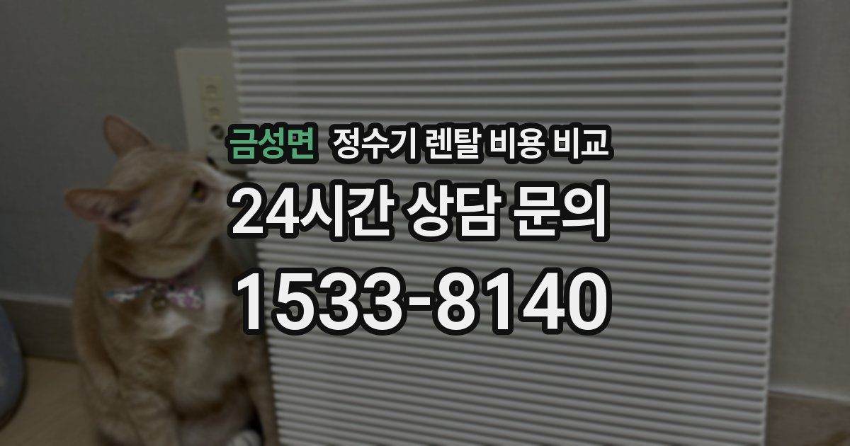 금성면 정수기 렌탈 비용 비교