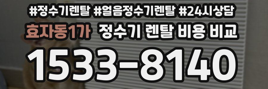 효자동1가 정수기 렌탈 비용 비교