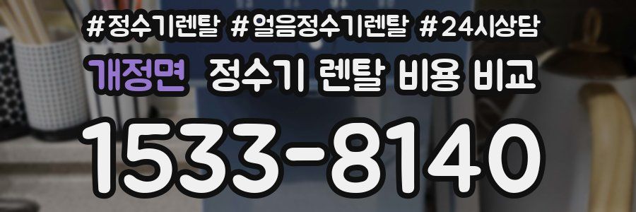 개정면 정수기 렌탈 비용 비교