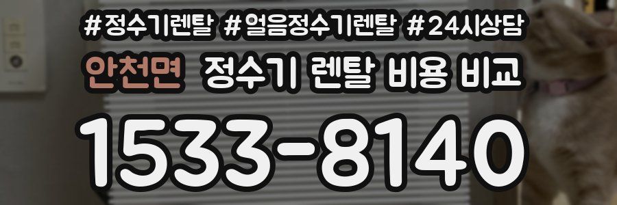 안천면 정수기 렌탈 비용 비교