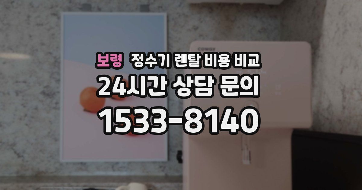 보령 정수기 렌탈 비용 비교