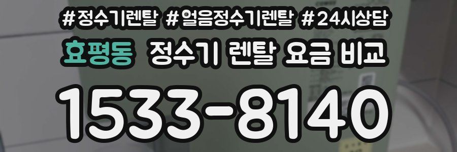 효평동 정수기 렌탈 요금 비교