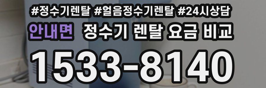 안내면 정수기 렌탈 요금 비교