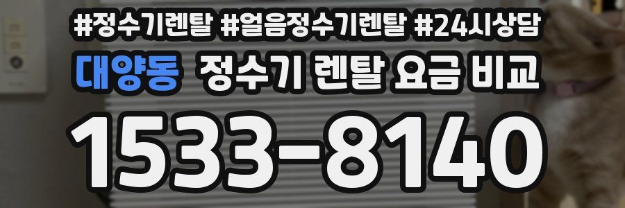 대양동 정수기 렌탈 요금 비교