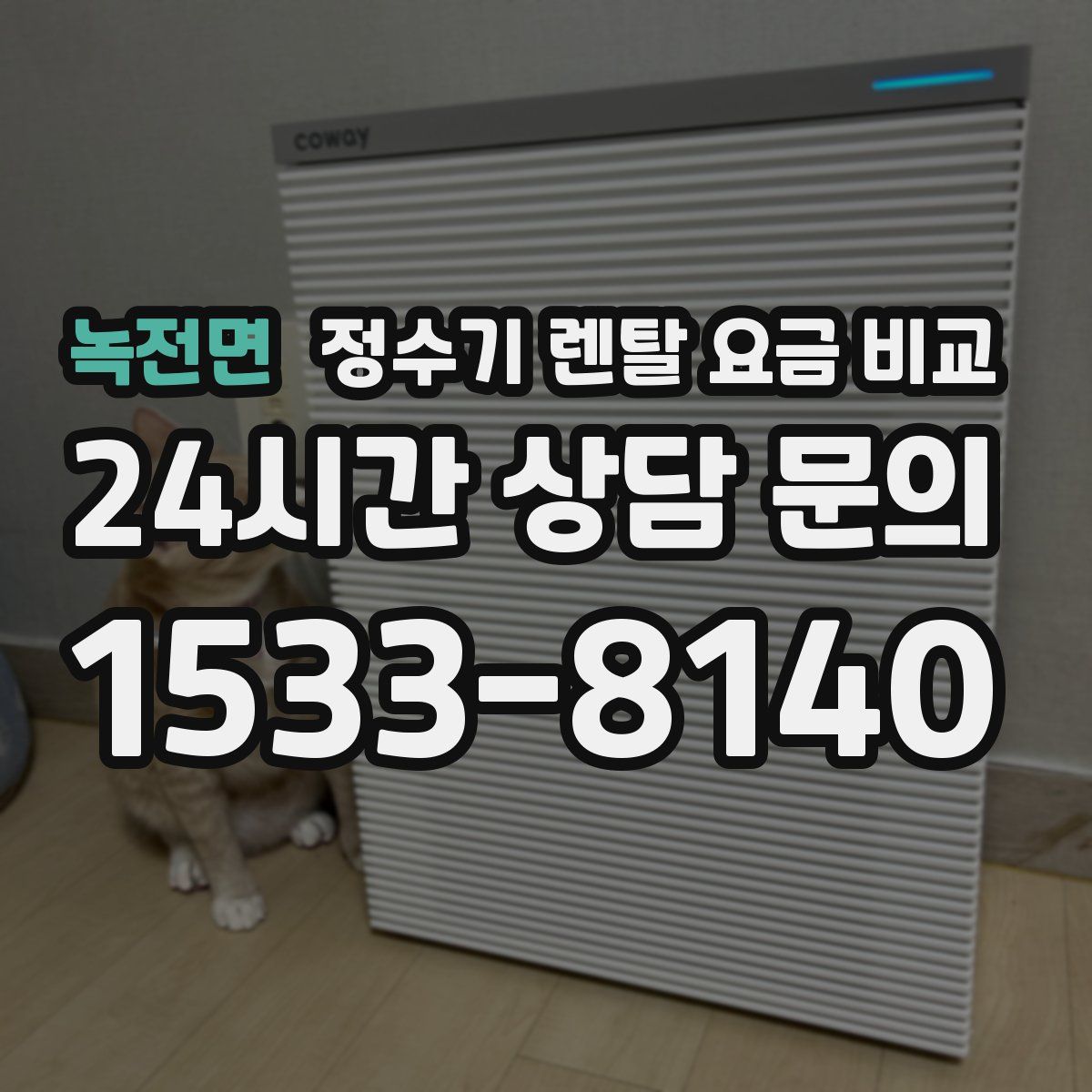 녹전면 정수기 렌탈 요금 비교