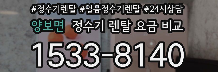 양보면 정수기 렌탈 요금 비교