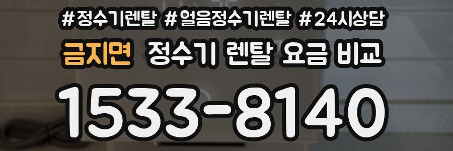 금지면 정수기 렌탈 요금 비교