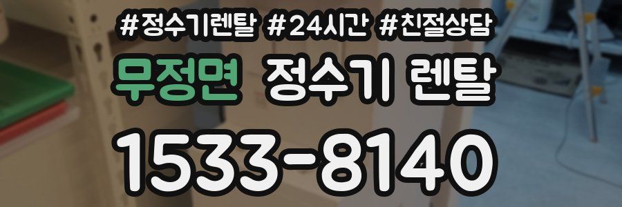 무정면 정수기 렌탈