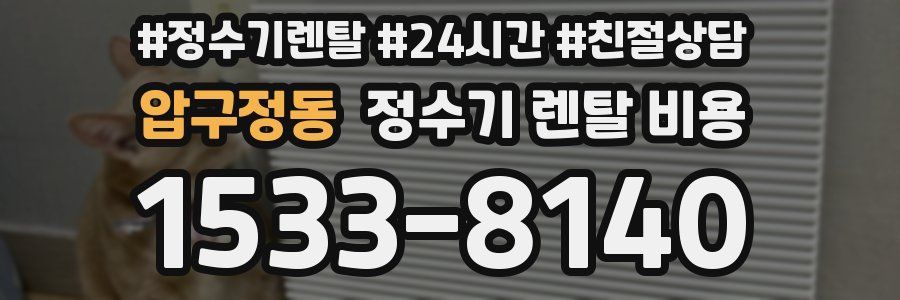 압구정동 정수기 렌탈 비용