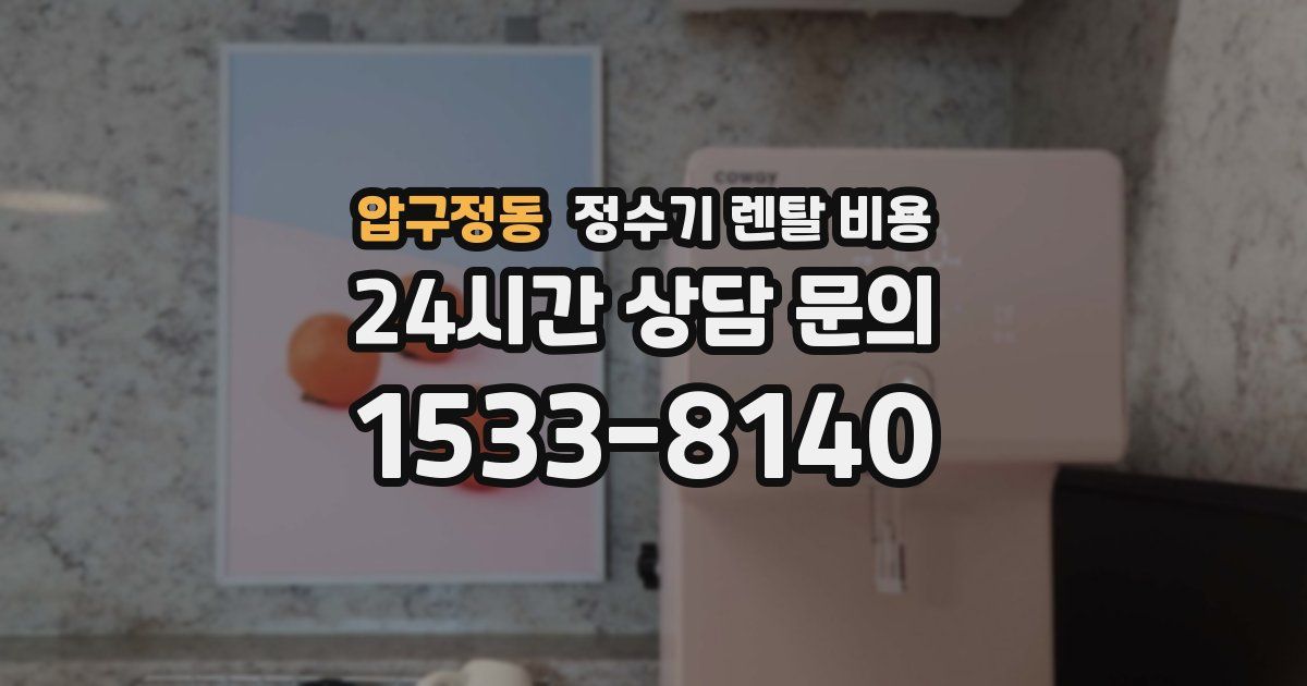 압구정동 정수기 렌탈 비용