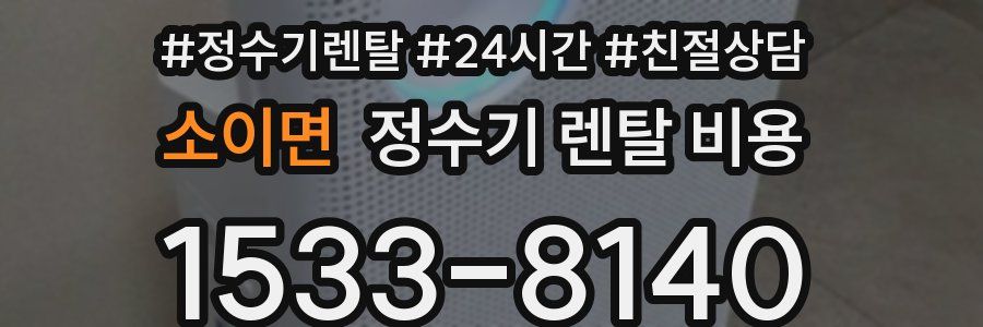 소이면 정수기 렌탈 비용
