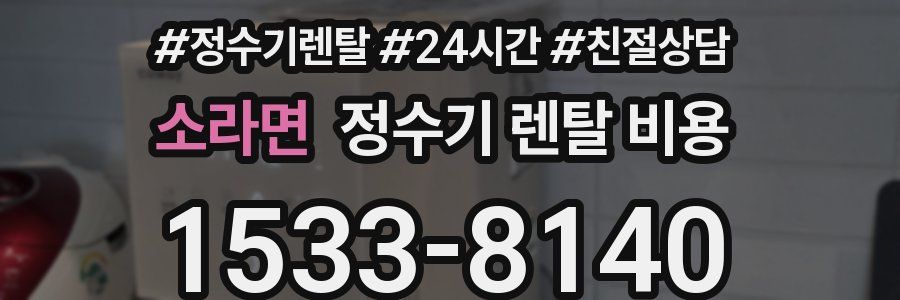 소라면 정수기 렌탈 비용