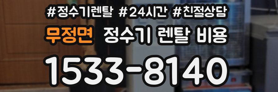 무정면 정수기 렌탈 비용